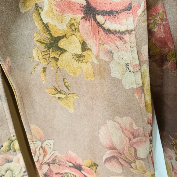 ❌SOLD❌Solitaire Skin Brown Floral Duster Medium Jacket - Picture 4 of 4